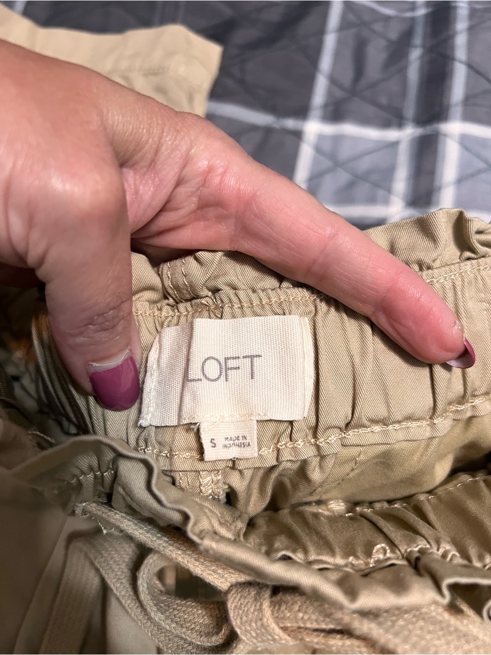 LOFT Khaki Drawstring Chinos - Light Tan - Picture 3 of 4